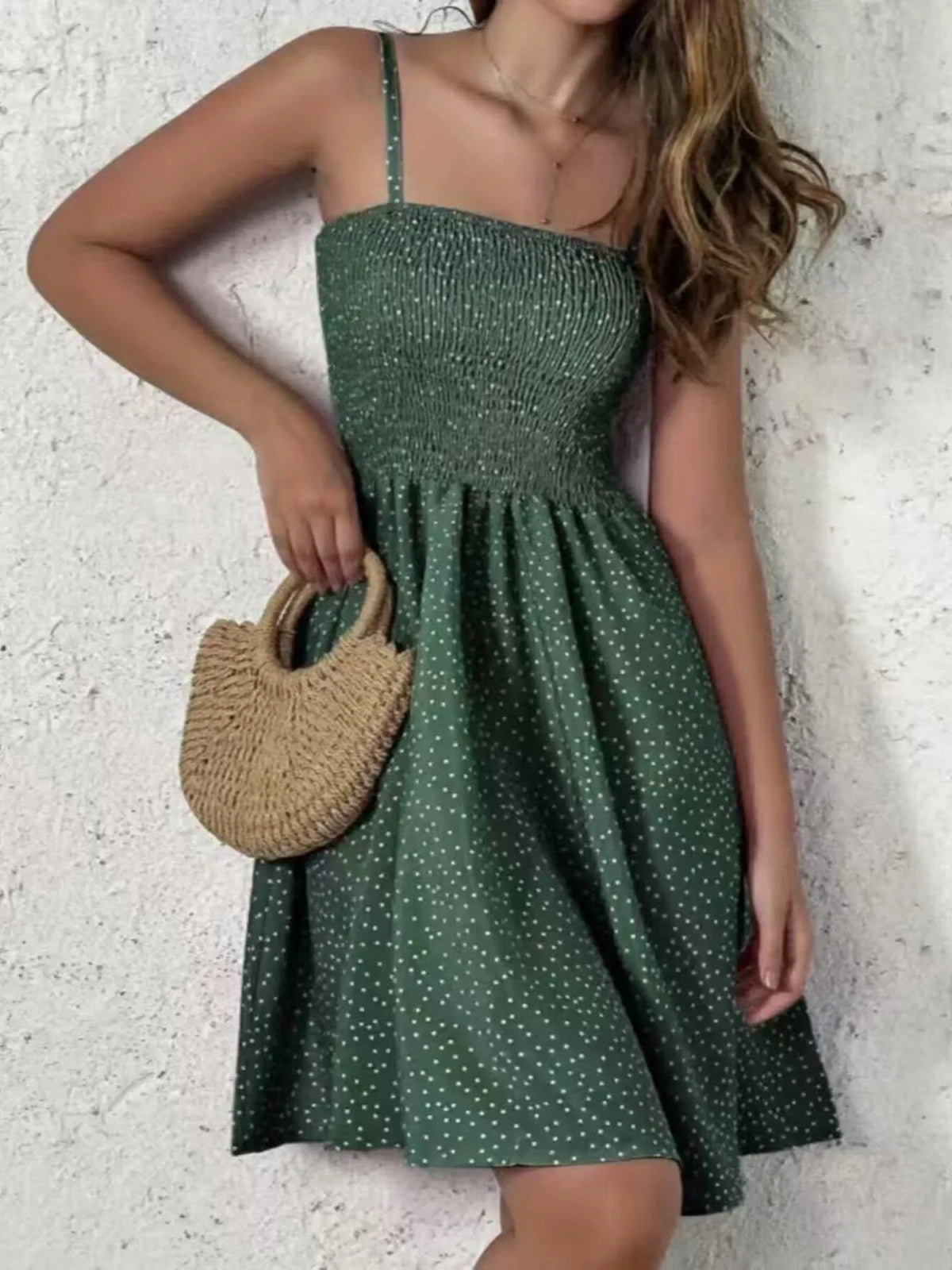 Full Size Smocked Square Neck Cami Dress Plus Size