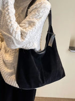 Adjustable Strap Corduroy Shoulder Bag