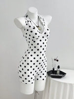 Polka Dot Halter Neck Romper