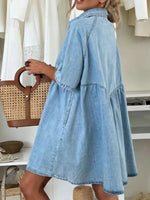 Button Up Denim Shirt Dress