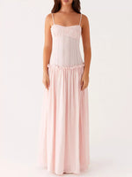 Ruched Spaghetti Strap Maxi Dress