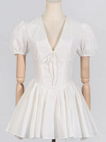 Ruffle Tiered Puff Sleeve Mini Dress