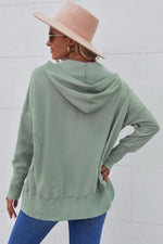 Quarter-Snap Dropped Shoulder Hoodie