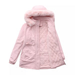 Full Size Fur Hooded Warm Winter Parka Outerwear Plus Size