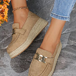 Round Toe Platform Slip-Ons