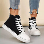 Round Toe Lace Up Sneakers