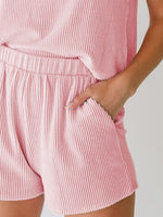 Round Neck Sleeveless Top and Shorts Set