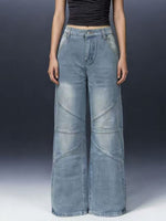 Vintage Wash Wide Leg Jeans