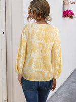 V-Neck Long Sleeve Tie-Front Blouse