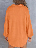 Casual Waffle Knit Button Detail Blouse