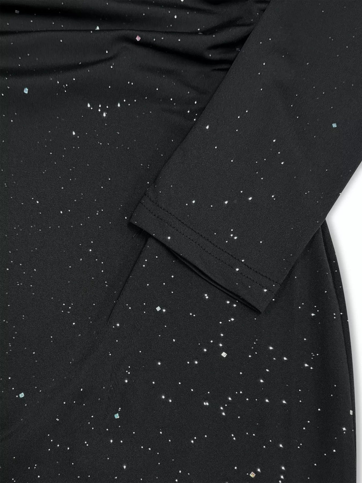 Off-Shoulder Glitter Evening Maxi Dress