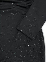 Off-Shoulder Glitter Evening Maxi Dress