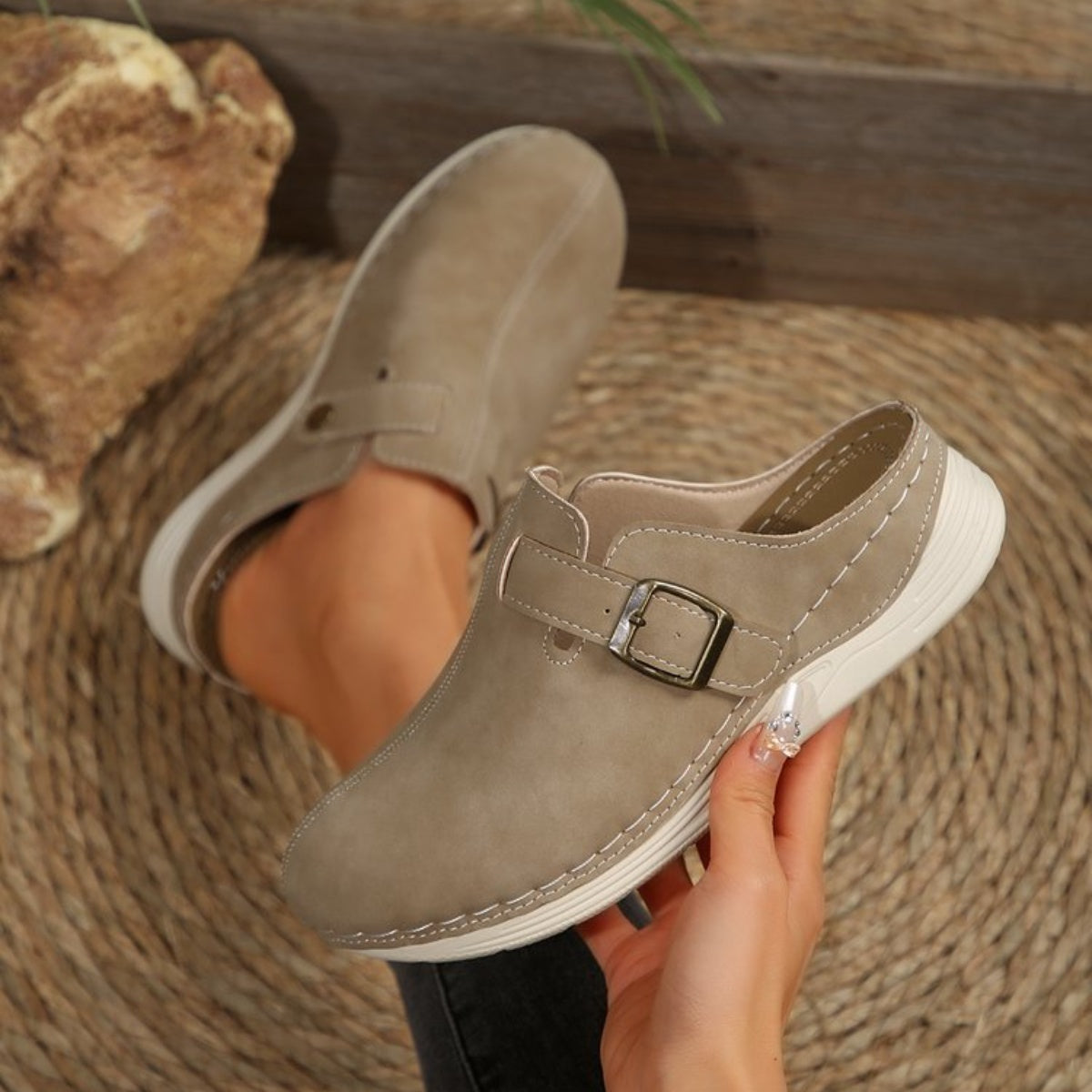 Buckle Accent Slip-Ons