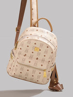 Bear Pattern Leather Backpack Bag