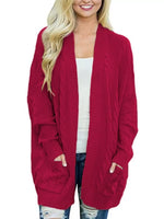 Full Size Chunky Knit Open Front Cardigan Plus Size
