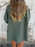 Full Size One Button Long Sleeve Shirt Plus Size