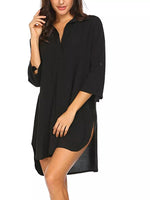 Full Size Side Slit Collared Neck Oversized Shirt Plus Size
