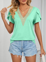 V-Neck Petal Sleeve Top