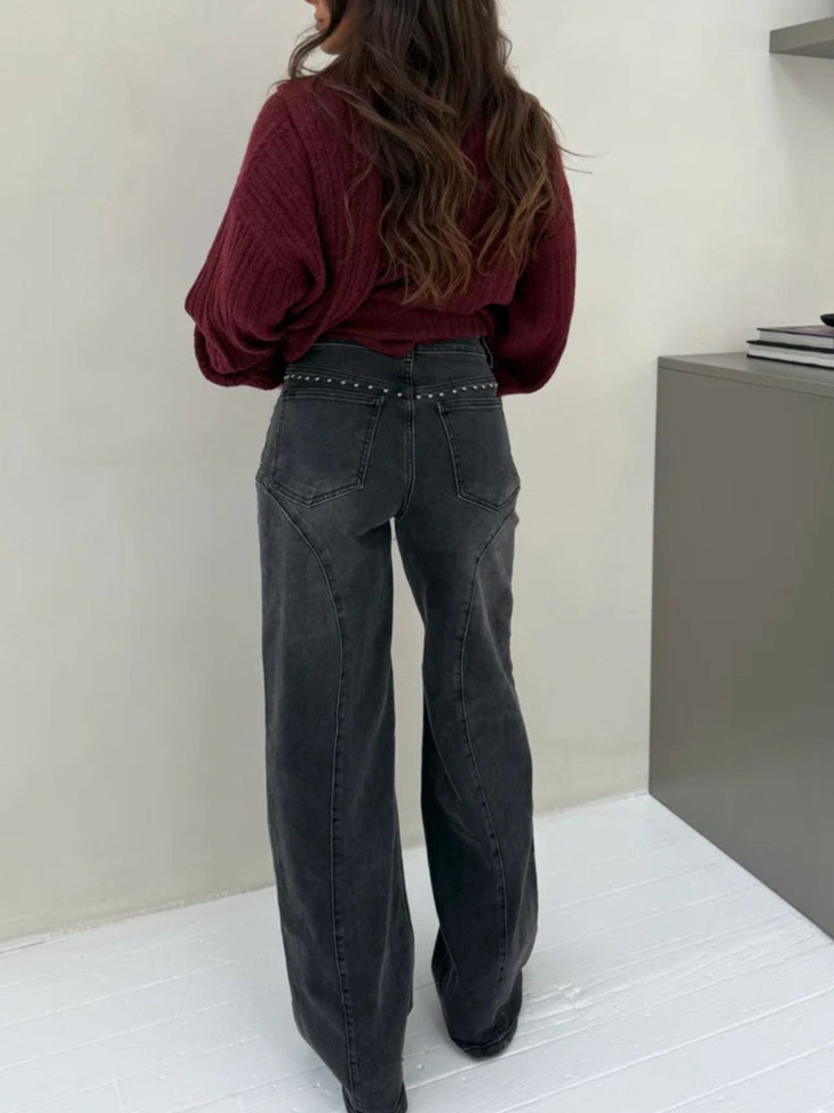 Studded Wide Leg Jeans