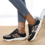 Leopard Lace Up Sneakers