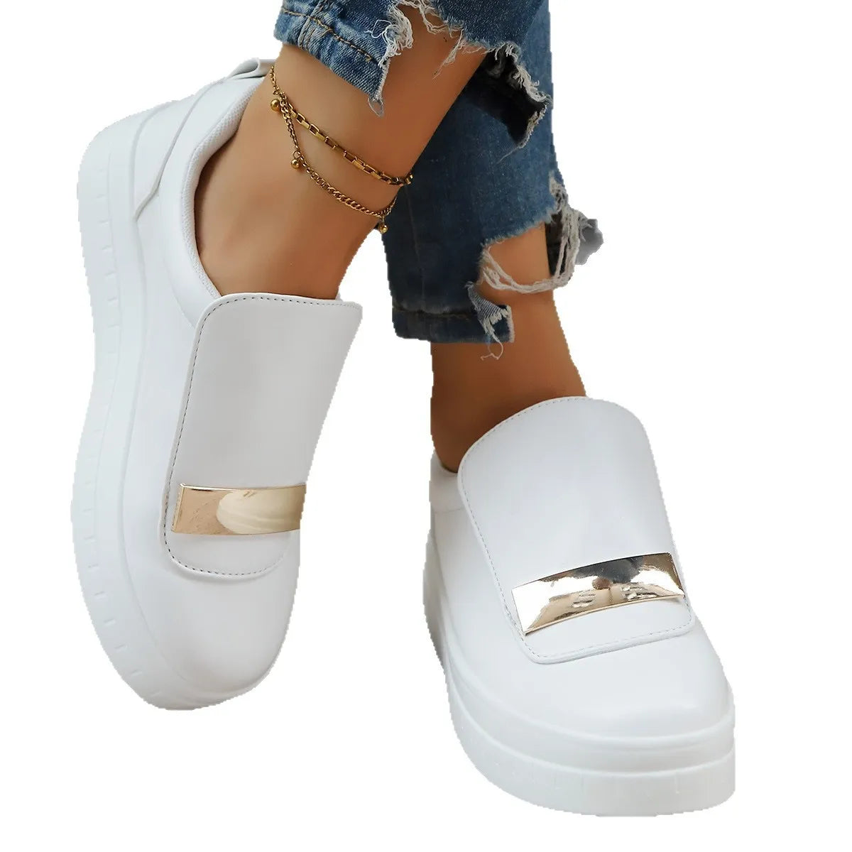 Round Toe Platform Loafers