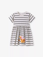 Children's Striped Unicorn Short Sleeve Casual Dress