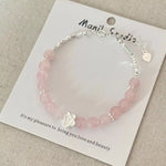 925 Sterling Silver Crystal Bead Flower Bracelet