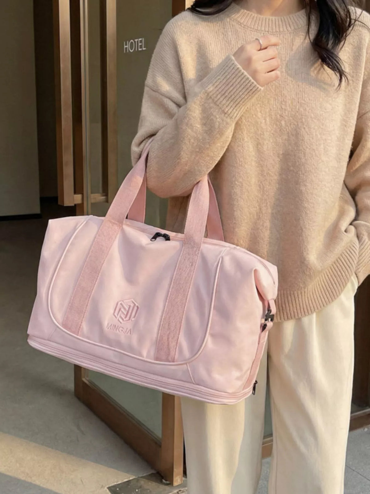 Solid Color Nylon Duffle Bag