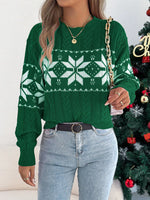 Christmas Snowflake Cable Knit Sweater