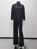 Full Size Turtleneck Long Sleeve Top and Pants Sweater Set Plus Size
