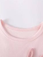 Children's Bunny Applique Peplum Top & Floral Print Leggings Set