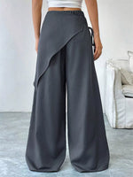 Asymmetrical Wrap Wide-Leg Pants