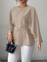 Batwing Sleeve Belted Blouse