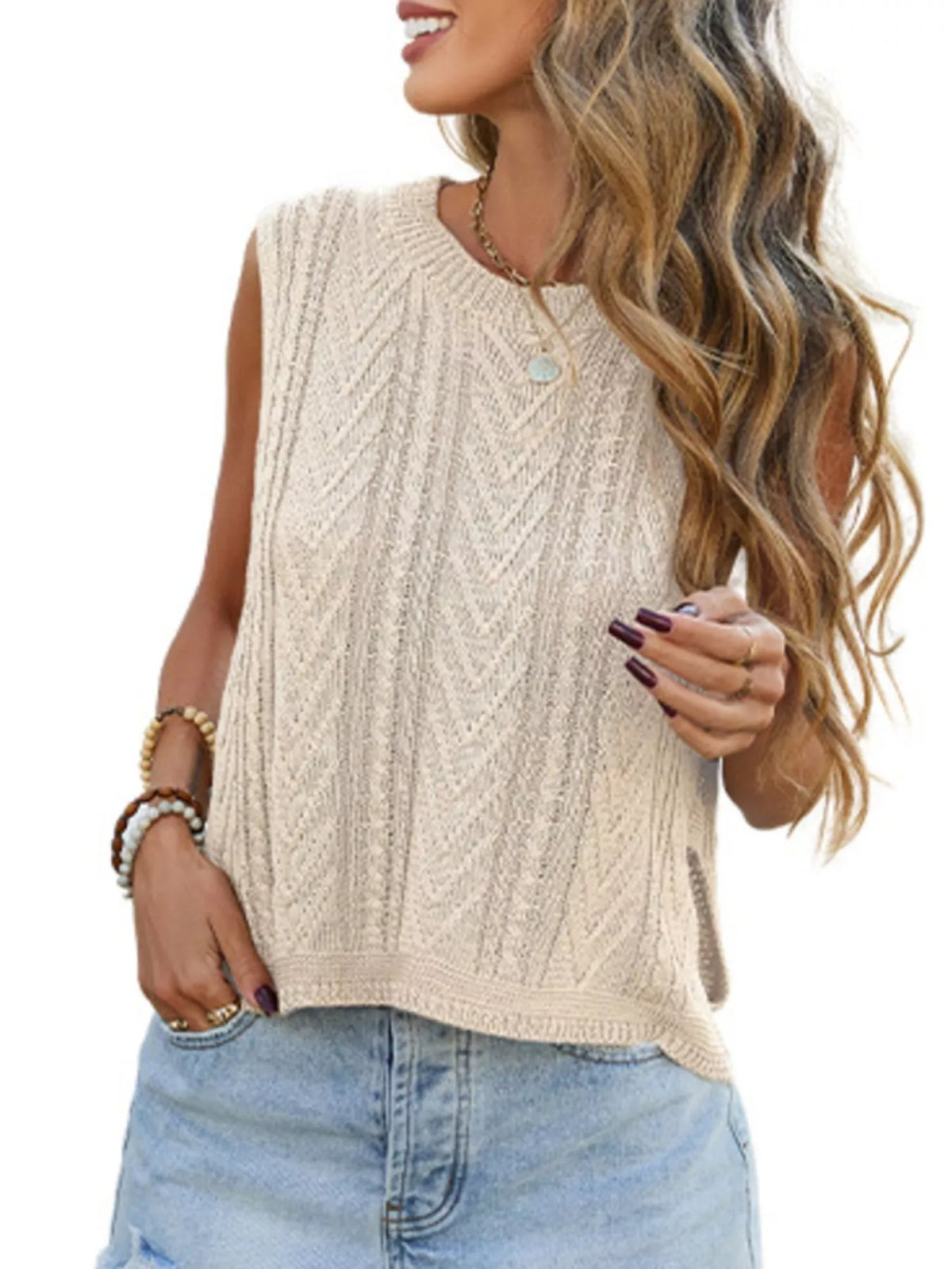 Chevron Knit Sweater Vest