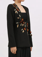 Embroidered Long Sleeve Blazer