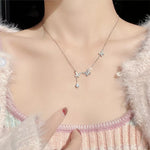 925 Sterling Silver Zircon Butterfly Necklace