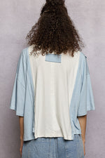 POL Color Block Patchwork Cropped T-Shirt