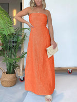Full Size Strapless Casual Maxi Dress Plus Size