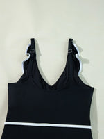 Ruffle Trim V-Neck One-Piece Swimsuit