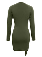 Round Neck Long Sleeve Bodycon Dress