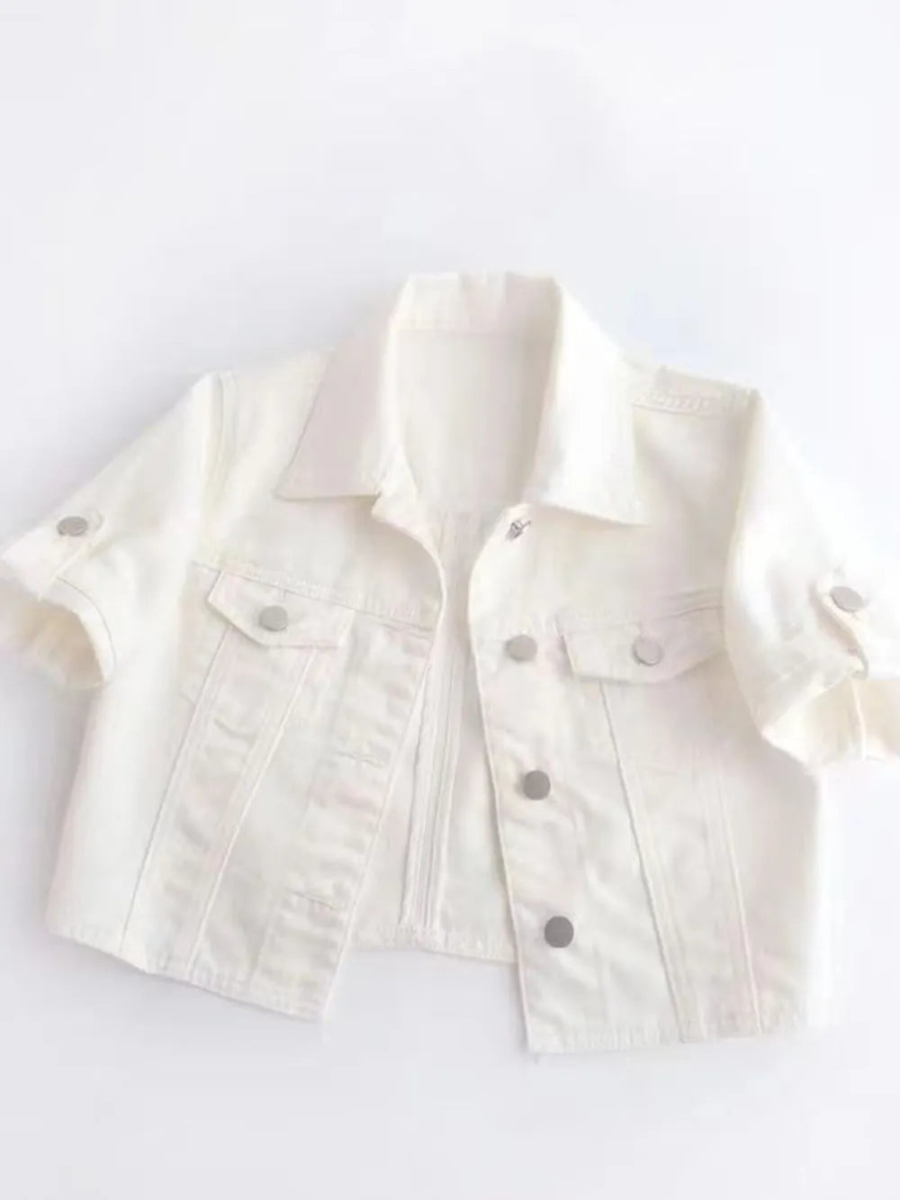 Full Size CroppedDenim Jacket Plus Size
