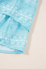 Printed Ruffled Wide Straps Tank