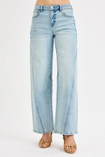 RISEN Full Size Mid Rise Fit Barrel Jeans Plus Size