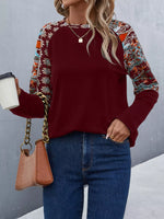 Printed Raglan Sleeve Round Neck T-Shirt