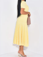 Textured Knit Short Sleeve Dress
