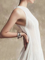 Lace Round Neck Sleeveless Maxi Dress