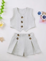 Children's Button Up Vest and Shorts Set