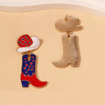 Cowgirl Boot and Hat Dangle Earrings