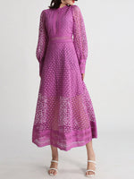 Lace Long Sleeve Midi Dress