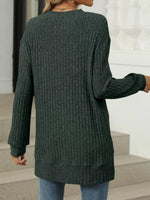 Ribbed Knit Round Neck Sweater